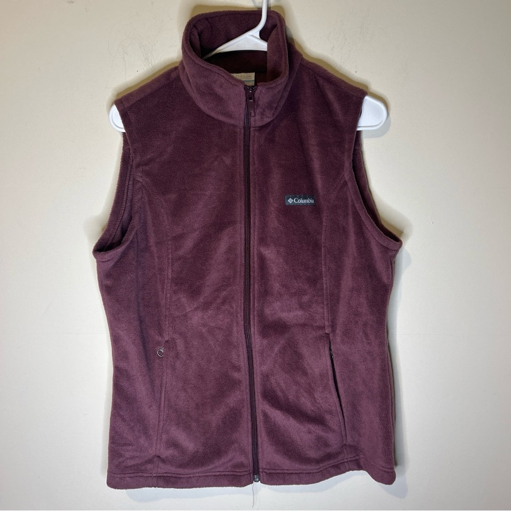 Columbia Fleece Vest Women’s Large Dusty Rose Pink Sleeveless Fall
